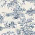 Toile Trees Wallpaper Blue by Grandeco